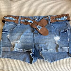 No Boundaries Distressed Denim Shorts